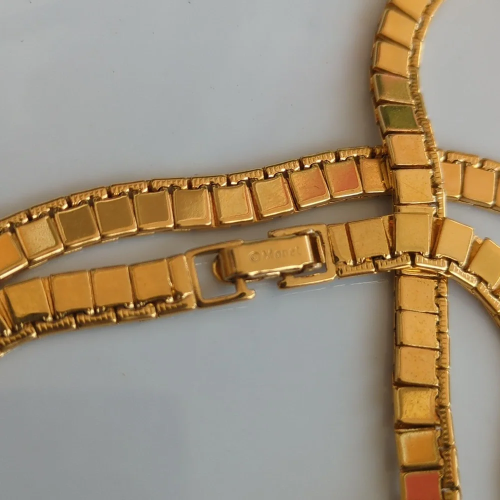 Vintage Monet Chain necklace,‎ Gold Plated. 23" - Picture 6 of 6